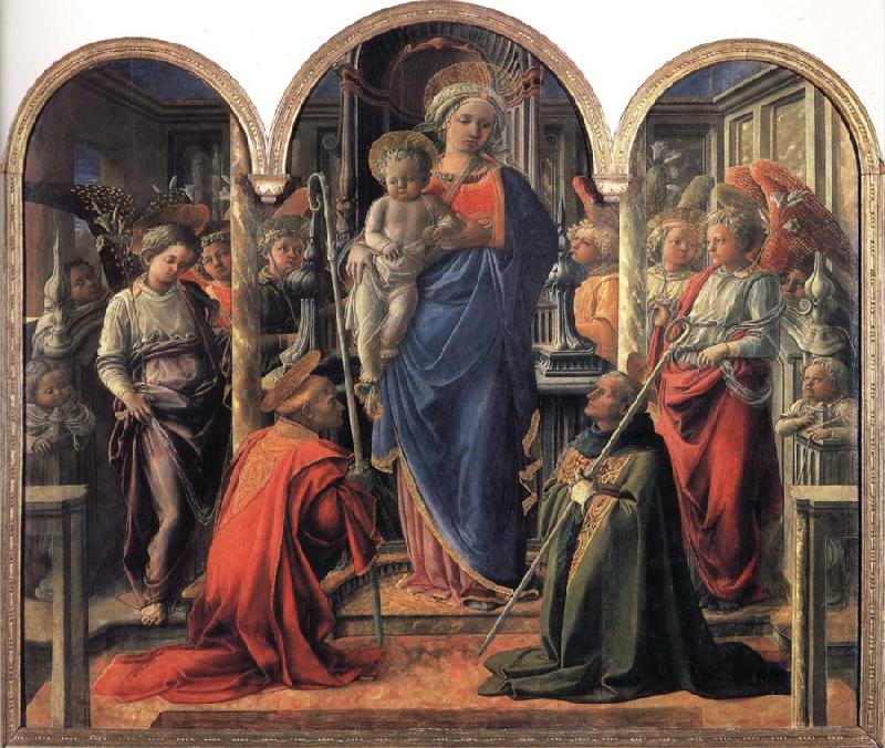 Fra Filippo Lippi Madonna and Child with Angels,St Frediano and St Augustine China oil painting art
